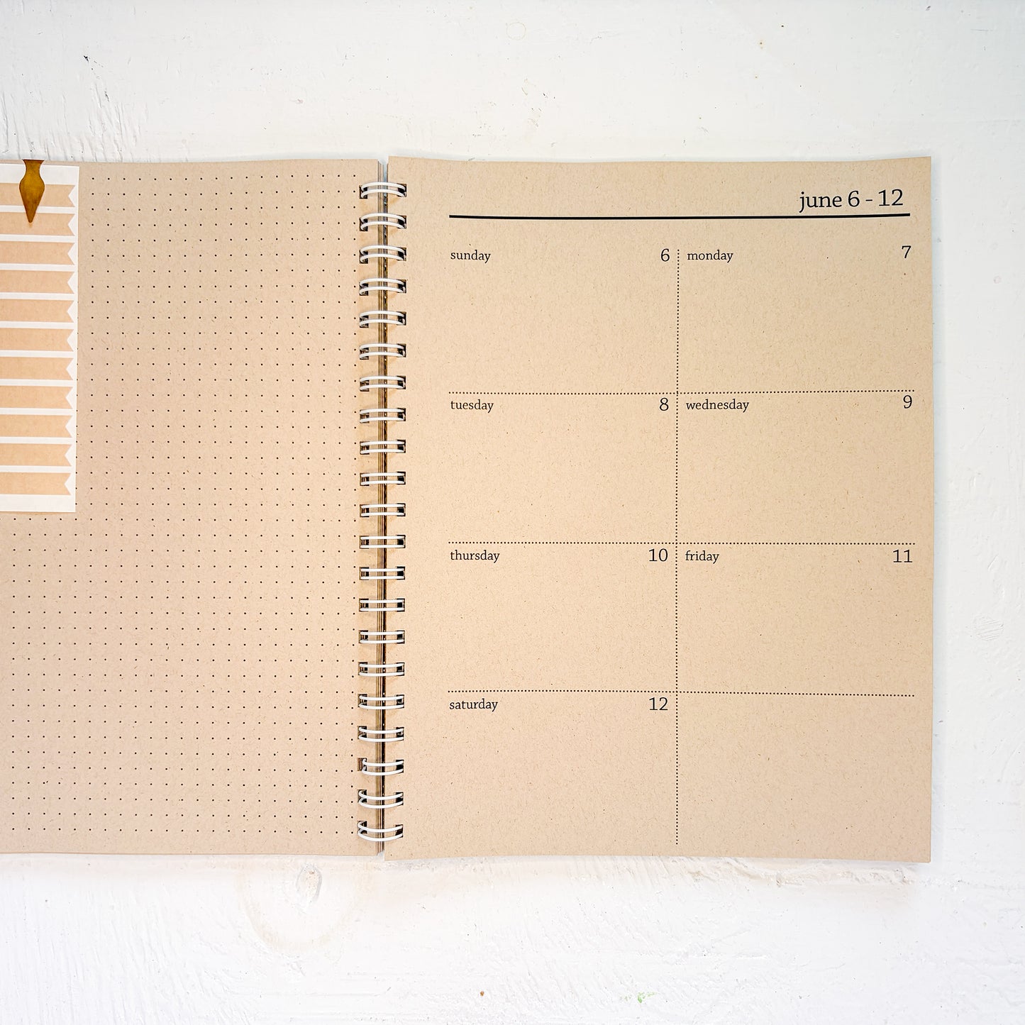 2027 large kraft spiral weekly planner