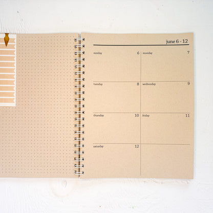 2027 large kraft spiral weekly planner