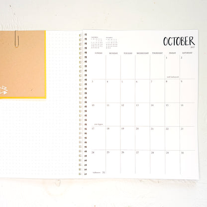 2027 large monthly spiral planner | 1 page per month
