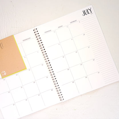 2027 large monthly spiral planner | 2 pages per month