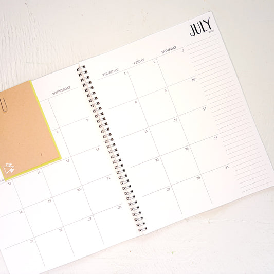 2027 large monthly spiral planner | 2 pages per month