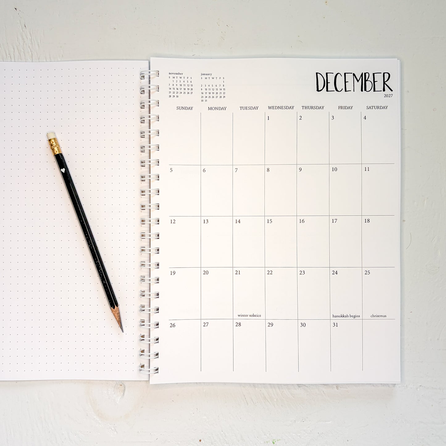 2027 large timed weekly planner