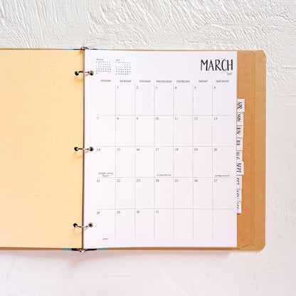 2027 monthly planner sheets