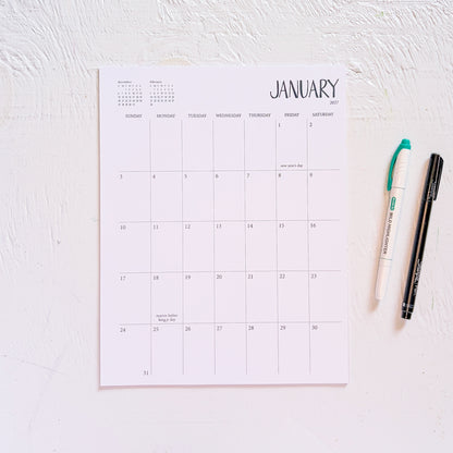 2027 monthly planner sheets