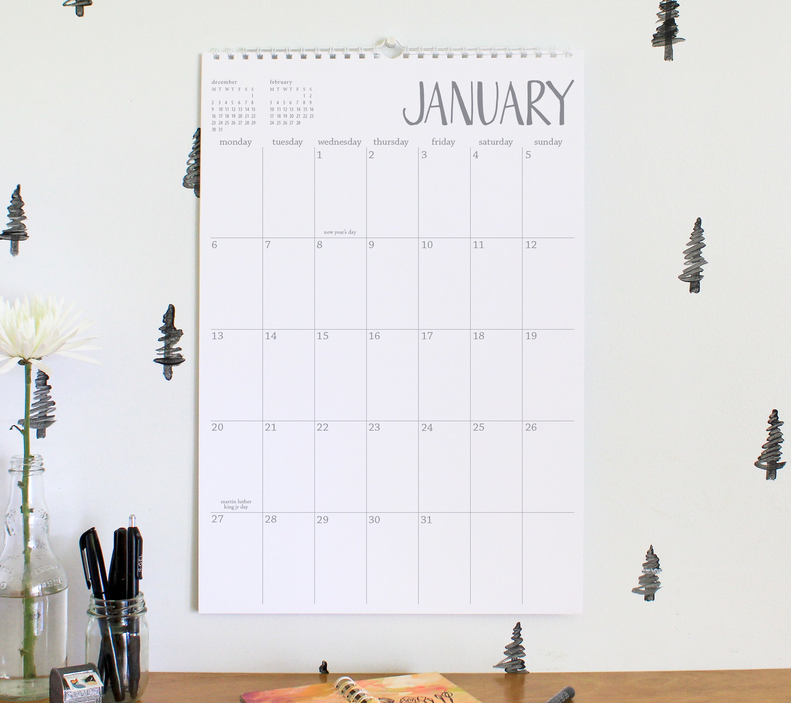Large Wall Calanders large wall calendars – Letter C design