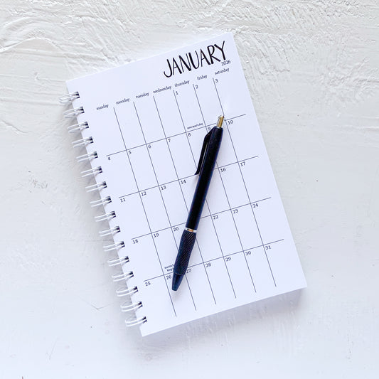 5 year small monthly spiral planner - start any month