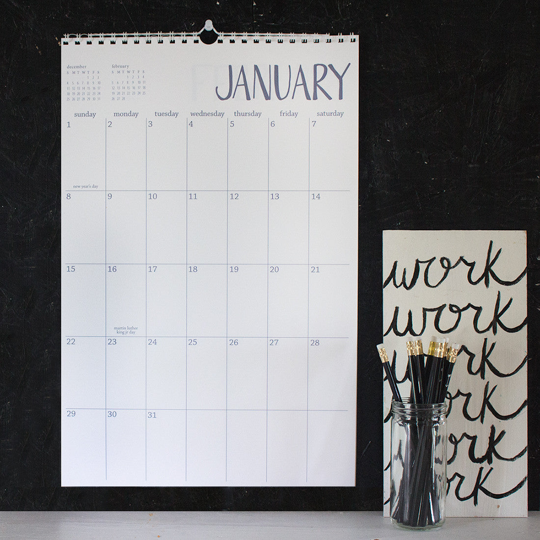 large 13 month white wall calendar - you choose the start month