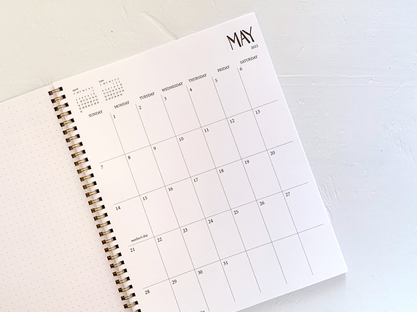 2 year large monthly spiral planner - start any month | 1 page per month