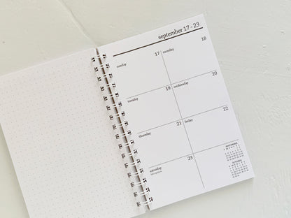 small weekly spiral planner - start any month