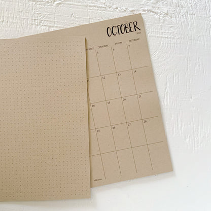 kraft monthly planner sheets - start any month