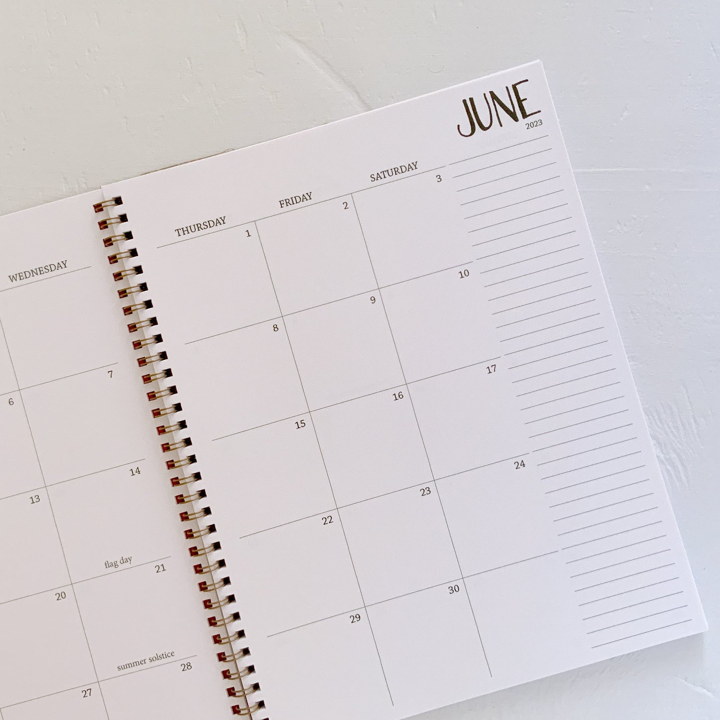 large monthly spiral planner | 2 pages per month