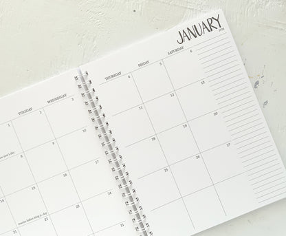 5 year large monthly spiral planner - 2 pages per month