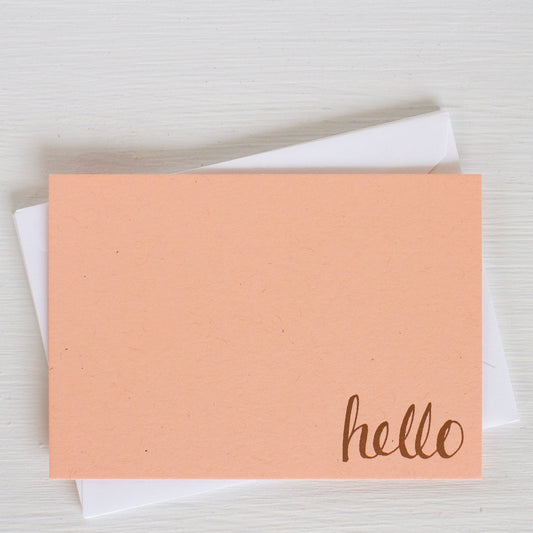 pressed flat notecards - HELLO