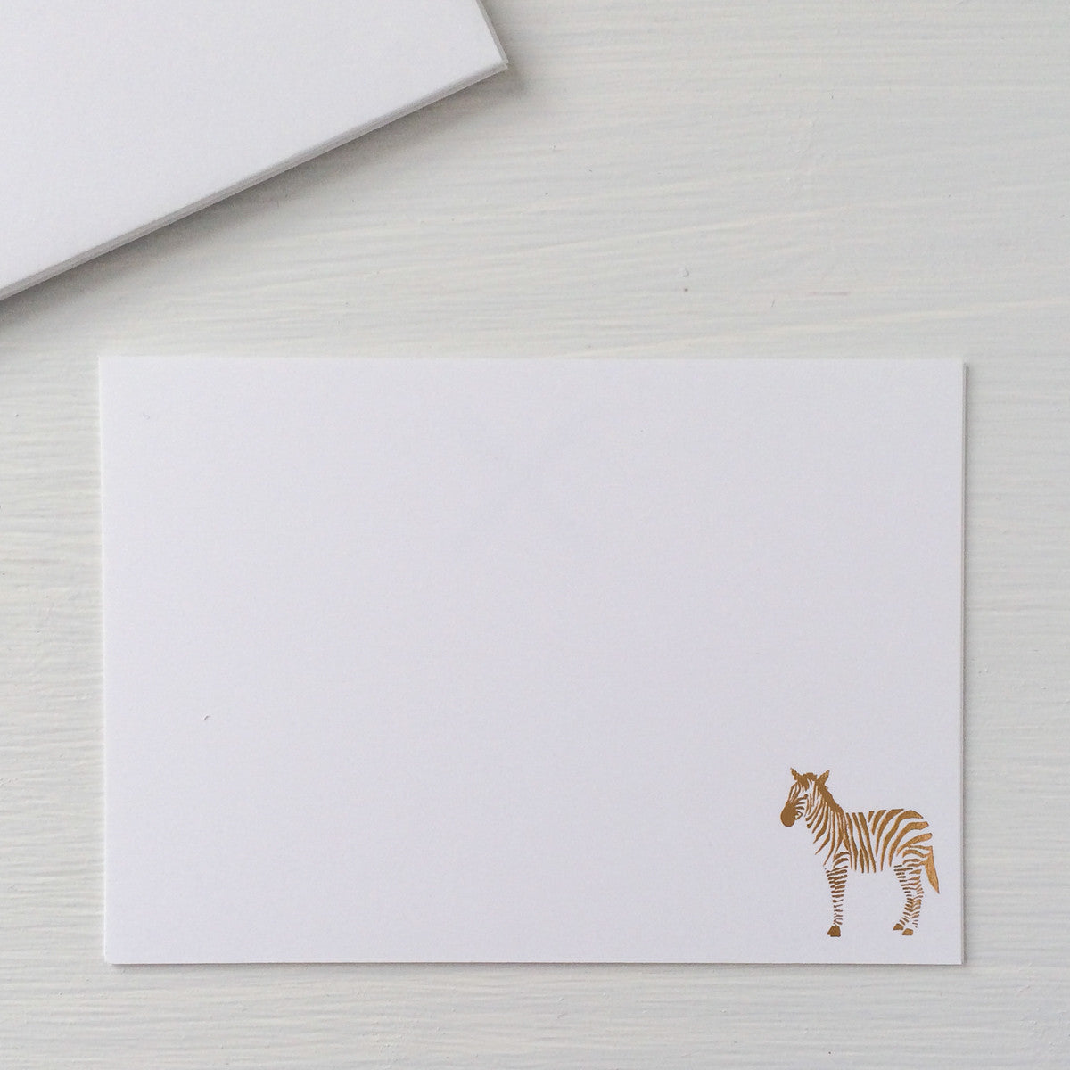 pressed flat notecards - ZEBRA – Letter C design