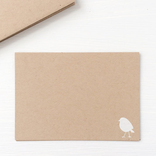 kraft pressed flat notecards - bird
