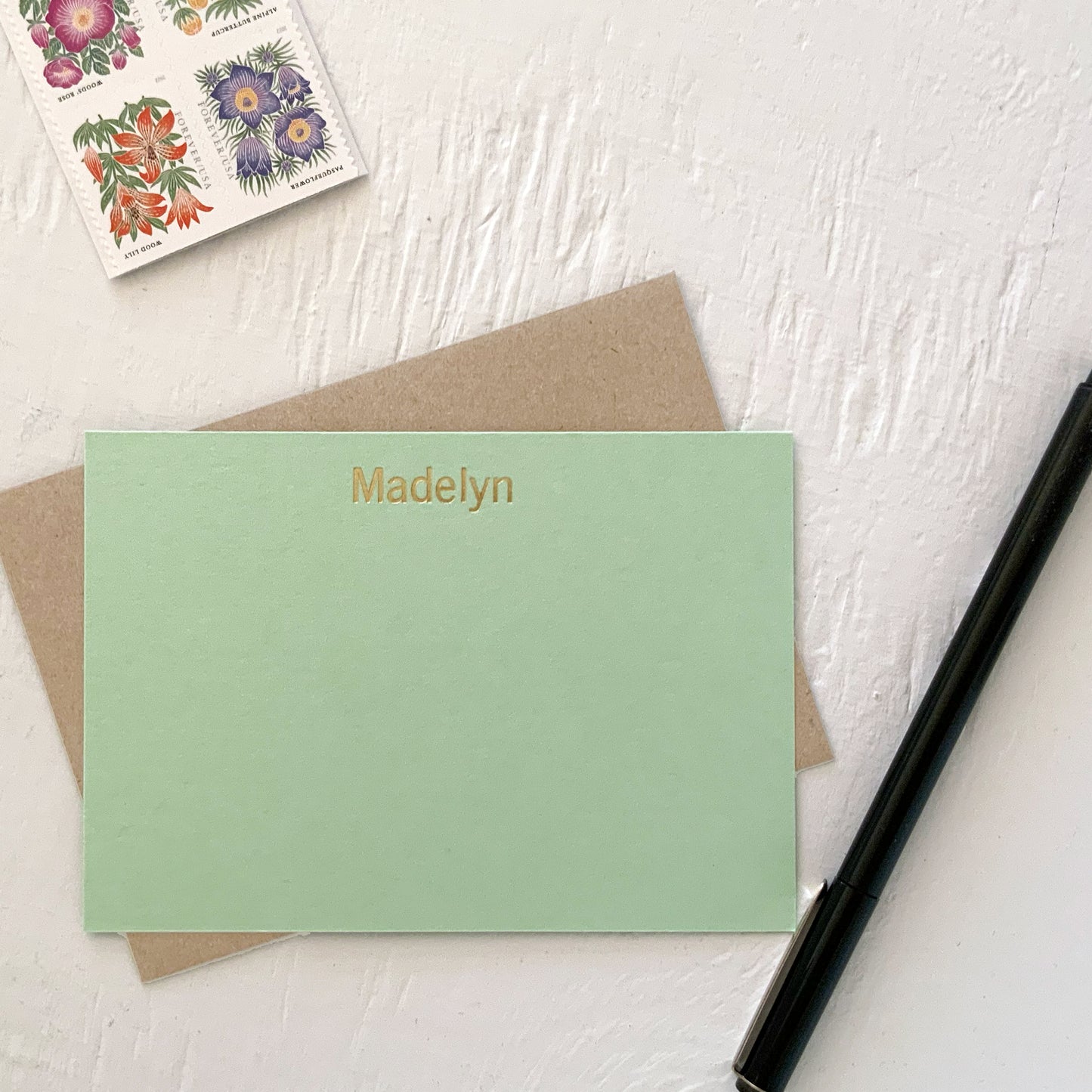 personalized foil stamped notecards