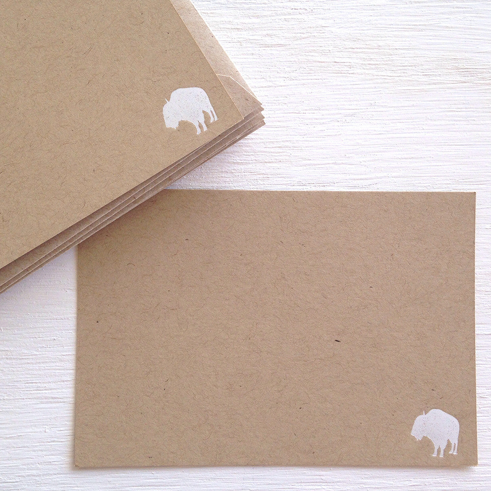 kraft buffalo flat notecards