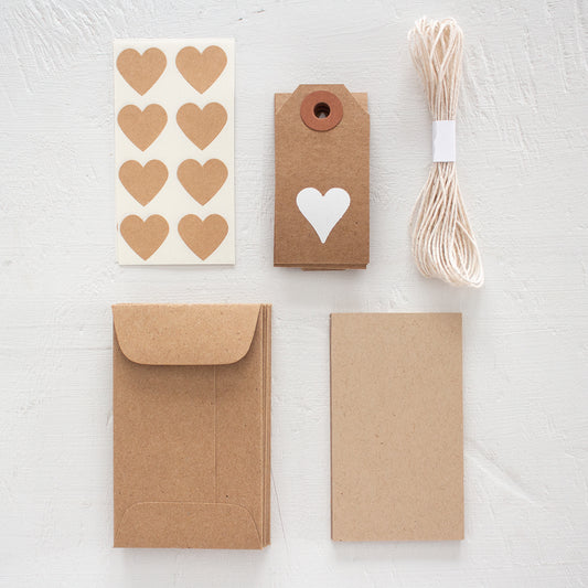 gift wrap extras kit - kraft hearts