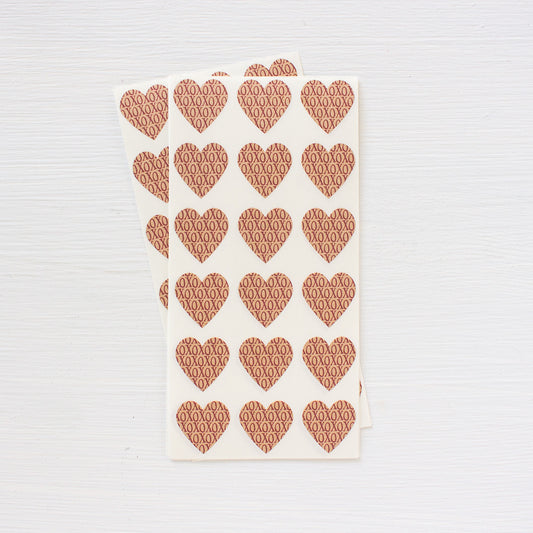 kraft mini heart stickers - xoxox