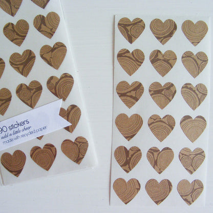 logs mini heart stickers