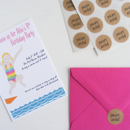 tiny kraft starburst stickers - invited
