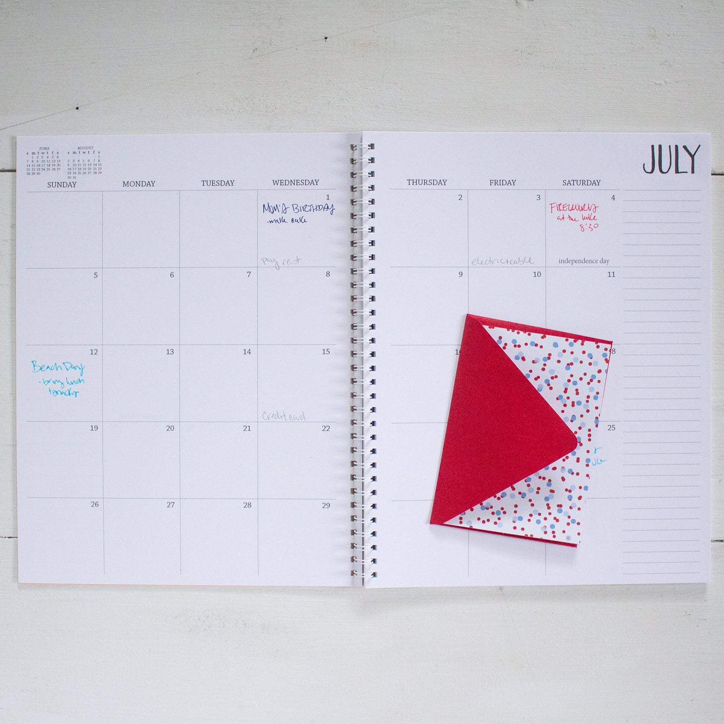 2 year large monthly spiral planner - start any month | 2 pages per month