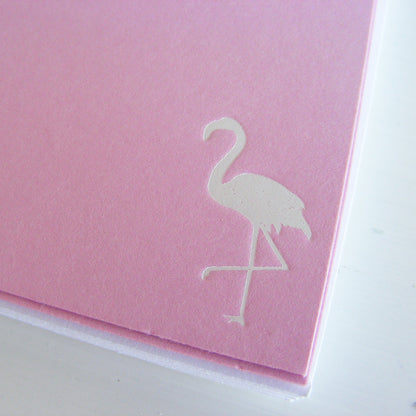 flamingo foil imprinted notecards