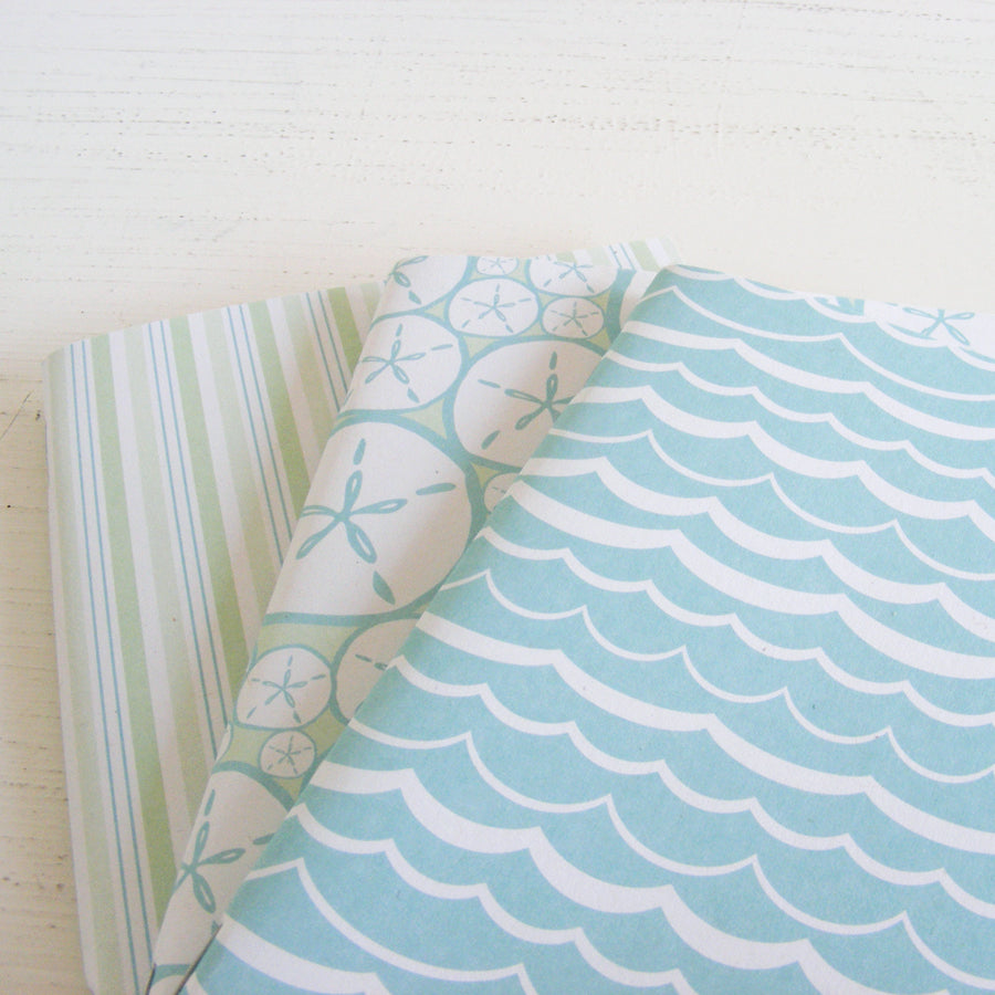 set of 3 pocket journals - at the beach