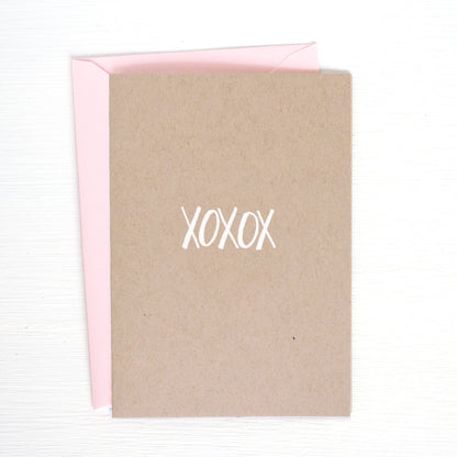 XOXOX kraft folded notecards