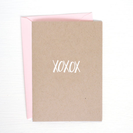 XOXOX kraft folded notecards