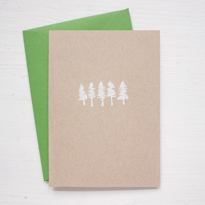 LITTLE TREES kraft folded notecards