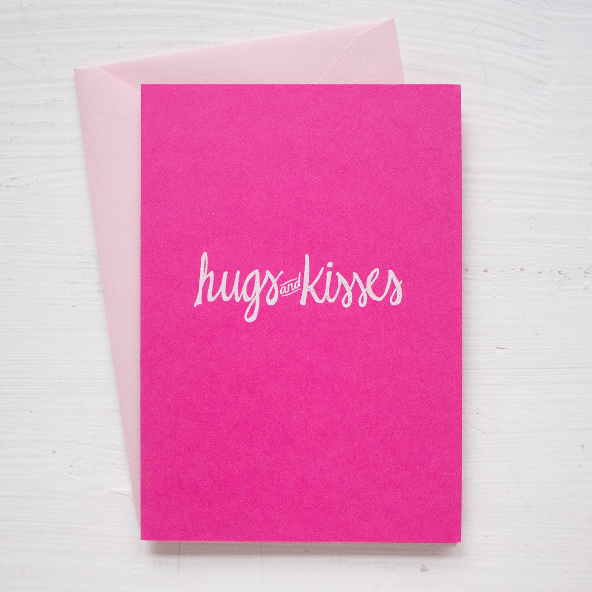 HUGS and KISSES folded notecards
