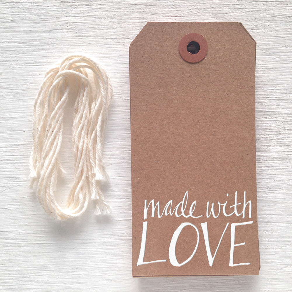 kraft gift tag - made with love