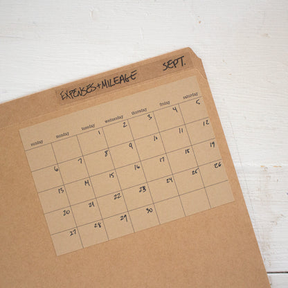 kraft stick anywhere monthly calendars - assorted