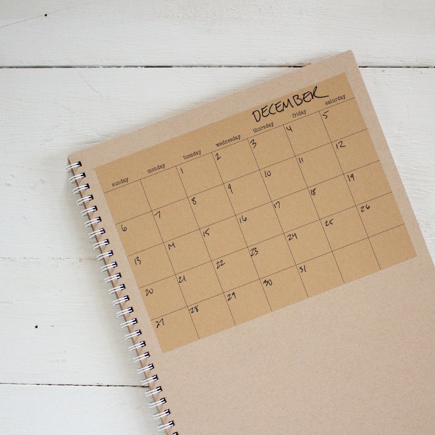 kraft stick anywhere monthly calendars - large