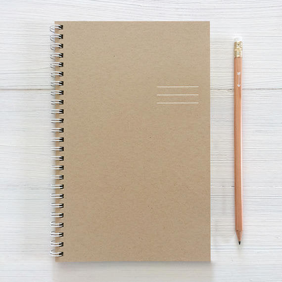 2 year small kraft monthly spiral planner | start any month